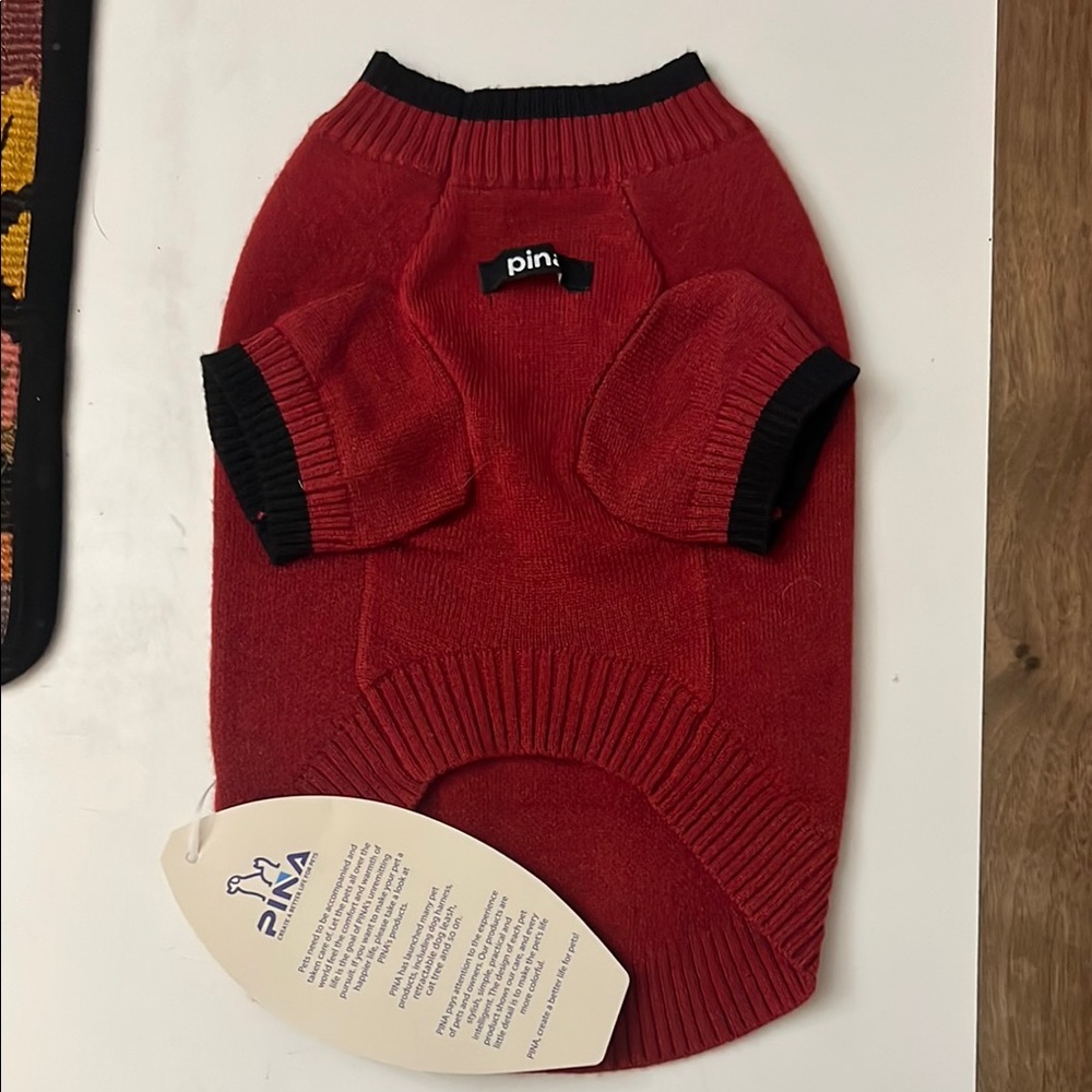 Pina Red and Black Dog Sweater